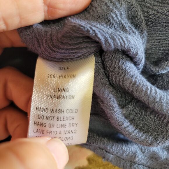 Easel Blue Swiss Dot Balloon Sleeve Blouse Womens Size M - Picture 9 of 11